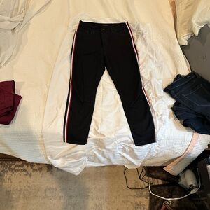 Banana Republic Black Skinny Jeans with Red and White Stripes